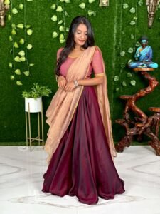 KADHALI - PINK & WINE (Lehenga)