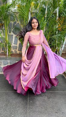 KADHALI - LAVENDER & WINE (Lehenga) - Image 2