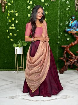KADHALI - PINK & WINE (Lehenga) - Image 2